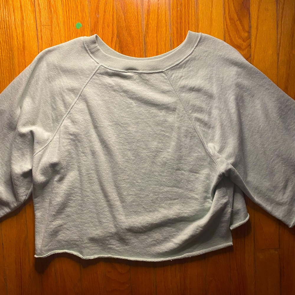 PINK Mint Green Baggy Crop Sweater (Size XS)